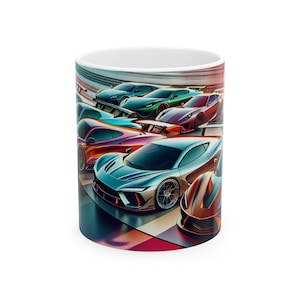 Racing Cars Ceramic Mug - Perfect Gift for Car Enthusiasts