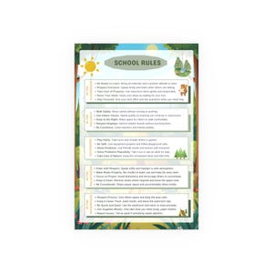 Islamic School Rules Poster, Educational Wall Art, Classroom Decor, Kids Room Decor, Teacher Gift, Learning Poster