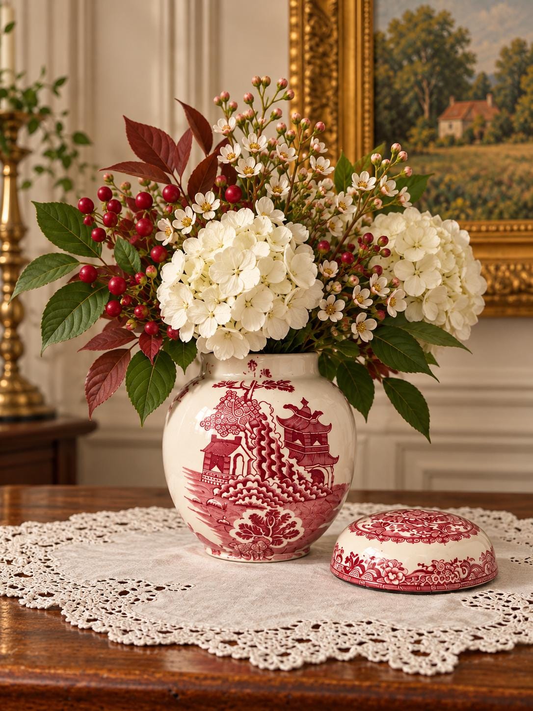 Vintage Red Ginger Jar - Etsy