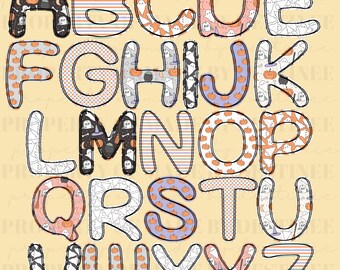 Halloween Alphabet PNG | Spooky Ghost & Pumpkin Letters (Digital)