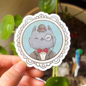 Sir McFluff Aufkleber - Katzen Gentleman Aufkleber