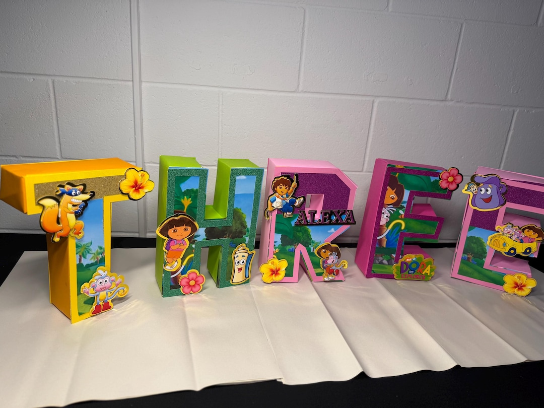 Dora the Explorer 3D Letter - Personalized Party Decor - Etsy UK