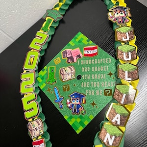 Benutzerdefinierte grad leis 2025, geschenk abschlussfeier, personalisiertes geschenk, benutzerdefinierte charakter, benutzerdefinierte grad topper, band personalisiert, senior night, grad kappe