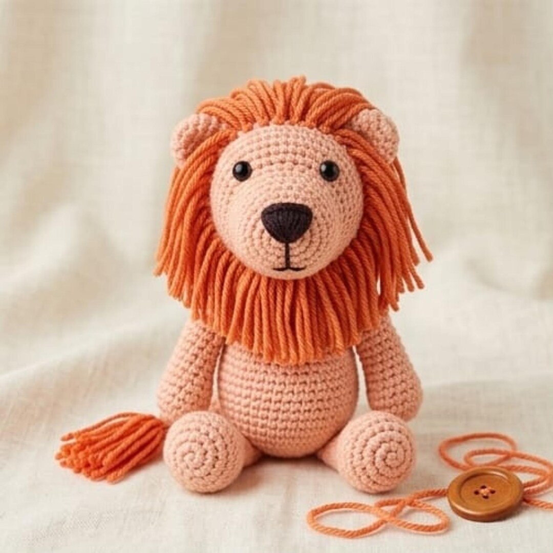 Lion Crochet Pattern PDF – Cute Amigurumi Lion Plush With Fluffy Mane ...