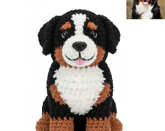 Arte de perro a crochet personalizado a partir de una foto / Retrato de mascota personalizado estilo amigurumi / Regalo conmemorativo para mascotas / Descarga digital