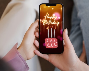 Animated Birthday E-Card: Luxury Motion Video Greeting (Instant Download MP4)