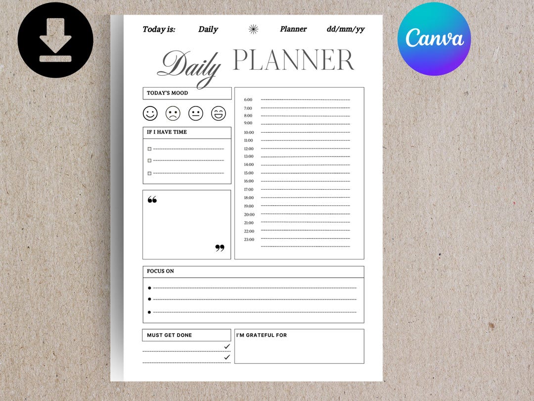 Beige Minimalist Daily Planner A4: Printable To-do List (PDF Download ...