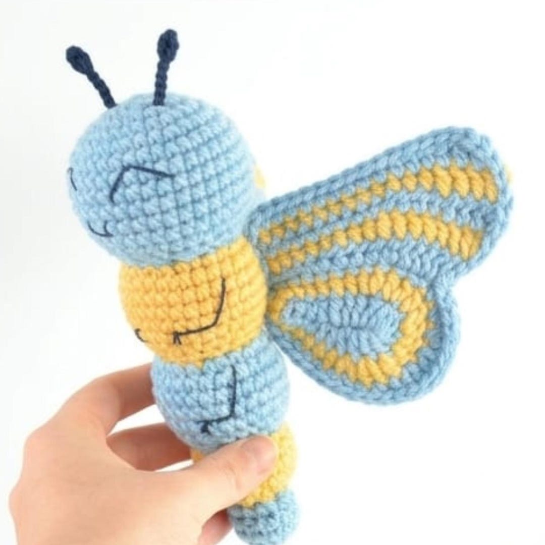 Spring Insect Toy Butterfly Crochet Pattern PDF – Colorful Amigurumi Butterfly Plush (18 ...