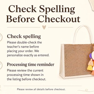 May include: A rectangular jute tote bag with white trim and handles, featuring a decorative charm with a blank wooden circle and a cluster of colorful tassels in shades of pink, orange, yellow, blue, and purple, alongside text instructions.