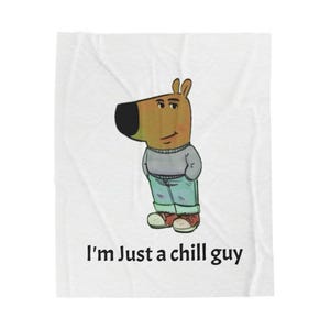 I'm just a Chill Guy Velveteen Plush Blanket, Cozy Throw for Relaxation, Perfect Gift for Friends, Home Décor, Warm Blanket for All Seasons