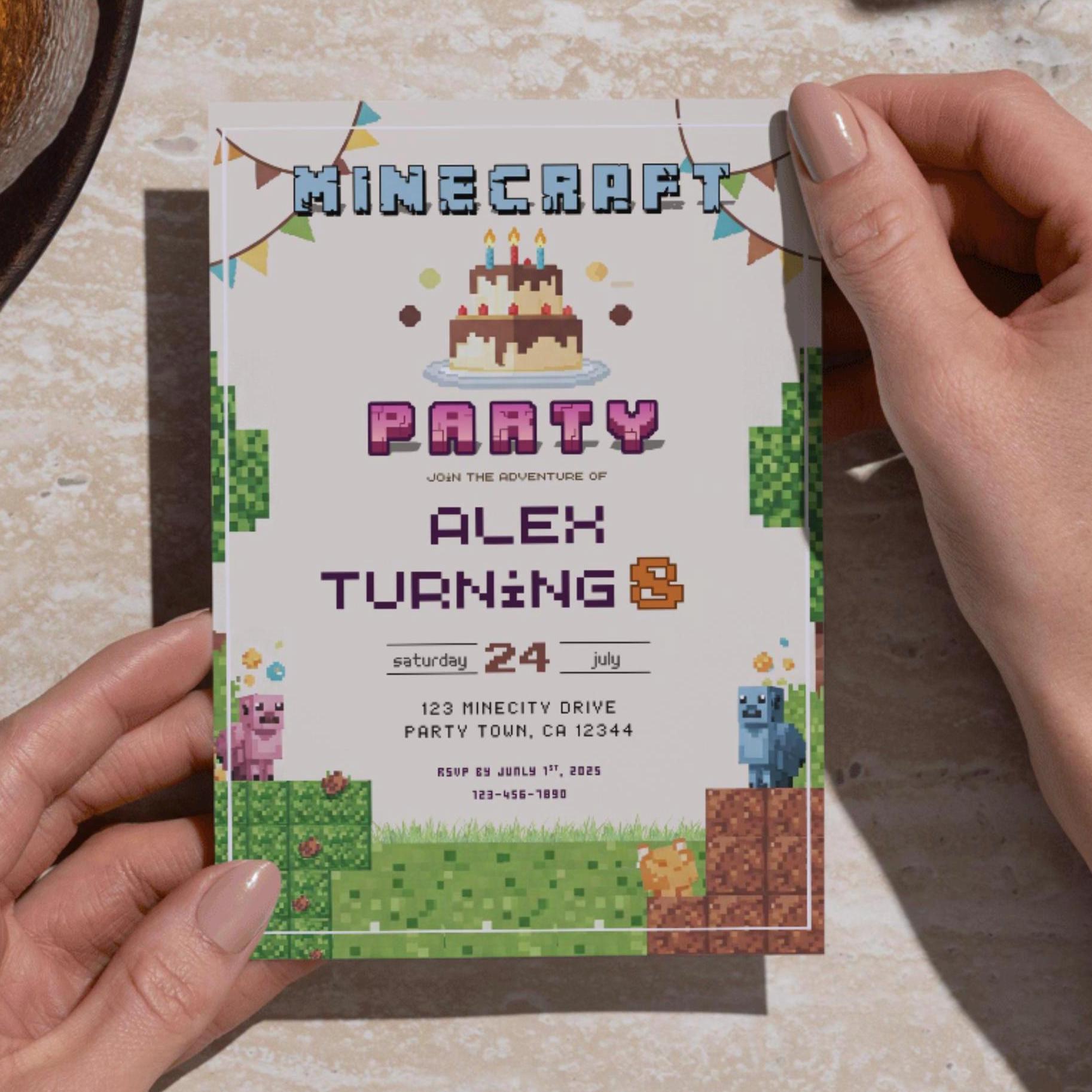 Pixel-Inspired Invitation