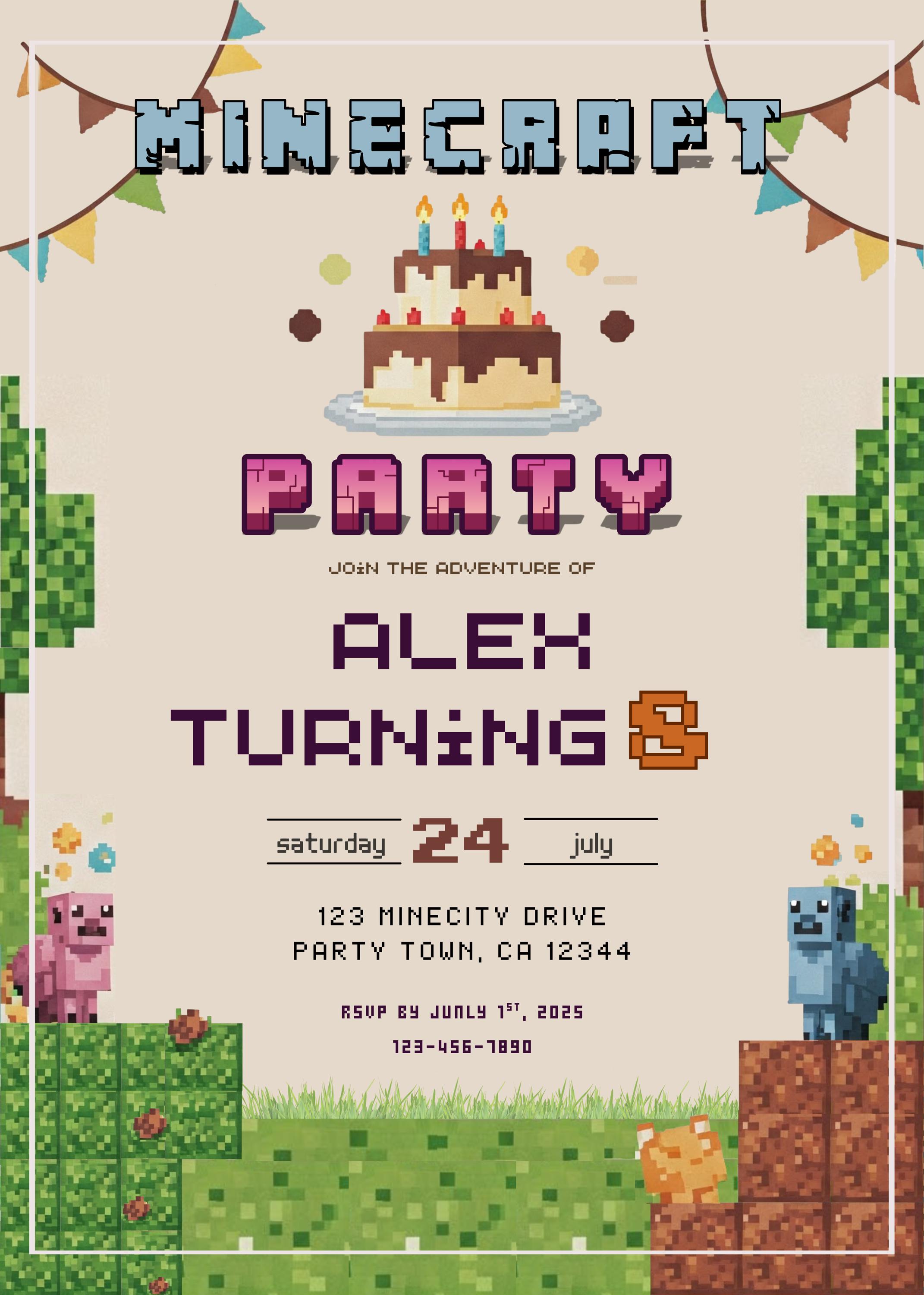 Pixel-Inspired Invitation