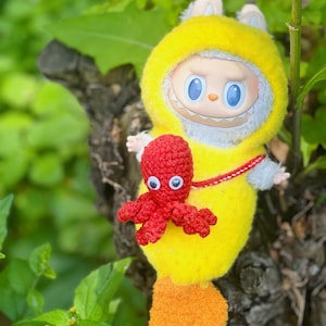 Labubu Tempura Shrimp Outfit + Octopus Bag | Handmade Costume Set | Cute Japanese Style | Labubu Clothes & Accessories