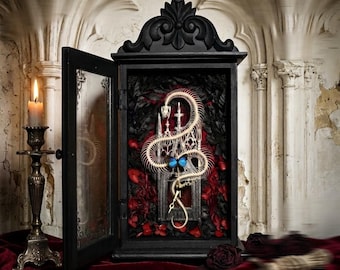 Gothic Schlangenknochen Uhr, Echte Skelett Uhr Kunst, Dunkle Ästhetische Curio Decor, Einzigartige Haus & Wanduhr Geschenk.