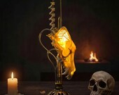 Animal Skeleton Table Lamp, Gothic Handmade Bone Lamp, Ethically Sourced Oddities Decor, Dark Academia Lighting Art, Unique Birthday Gift