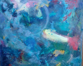 The Art of Swimming,  Acrylic Painting by Trish Vernazza