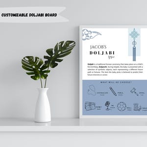Personalized Doljabi Board Sign with Bonus Icons (Digital Template) | 돌잡이 보드 | 돌잔치