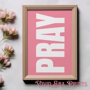 Christian Wall Art Pray Poster Minimalist Scripture Print for Prayer Room Dorm or Office Faith Based Typography Decor