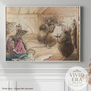 Beatrix Potter Mouse Art Print nursery decor vintage animal illustration book lover gift storybook wall art tailor of gloucester print