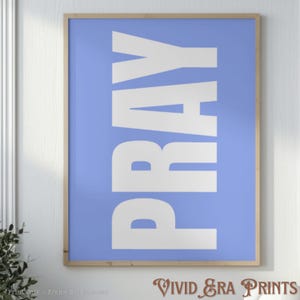 Christian Wall Art Pray Poster Minimalist Scripture Print for Prayer Room Dorm or Office Faith Based Typography Decor