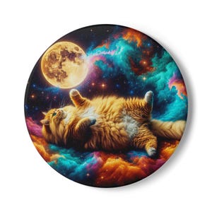 Kosmische Katze Untersetzer aus Keramik: Einzigartiges Geschenk für Tierliebhaber