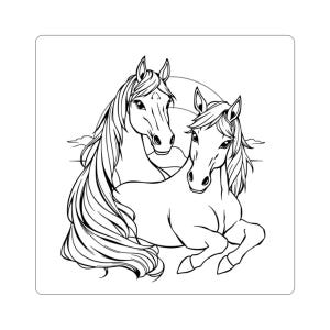 Horse Love Kiss-Cut Stickers: Elegant Vinyl Decals for Laptop, Journal