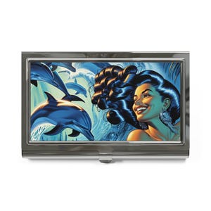 Oceanic Dream Business Card Holder: Stylish Nautical Card Case