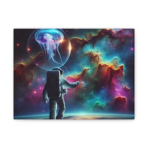 Astronaut Nebula Canvas Art: Cosmic Space Wall Decor