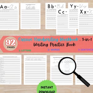 Printable Cursive writing worksheets | Handwriting practice | Handwriting worksheet | Alphabet writing practice | Calligraphy Worksheets