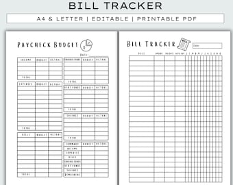Printable Budget Planner: Weekly & Monthly Bill Tracker (A4/US Letter PDF Download)