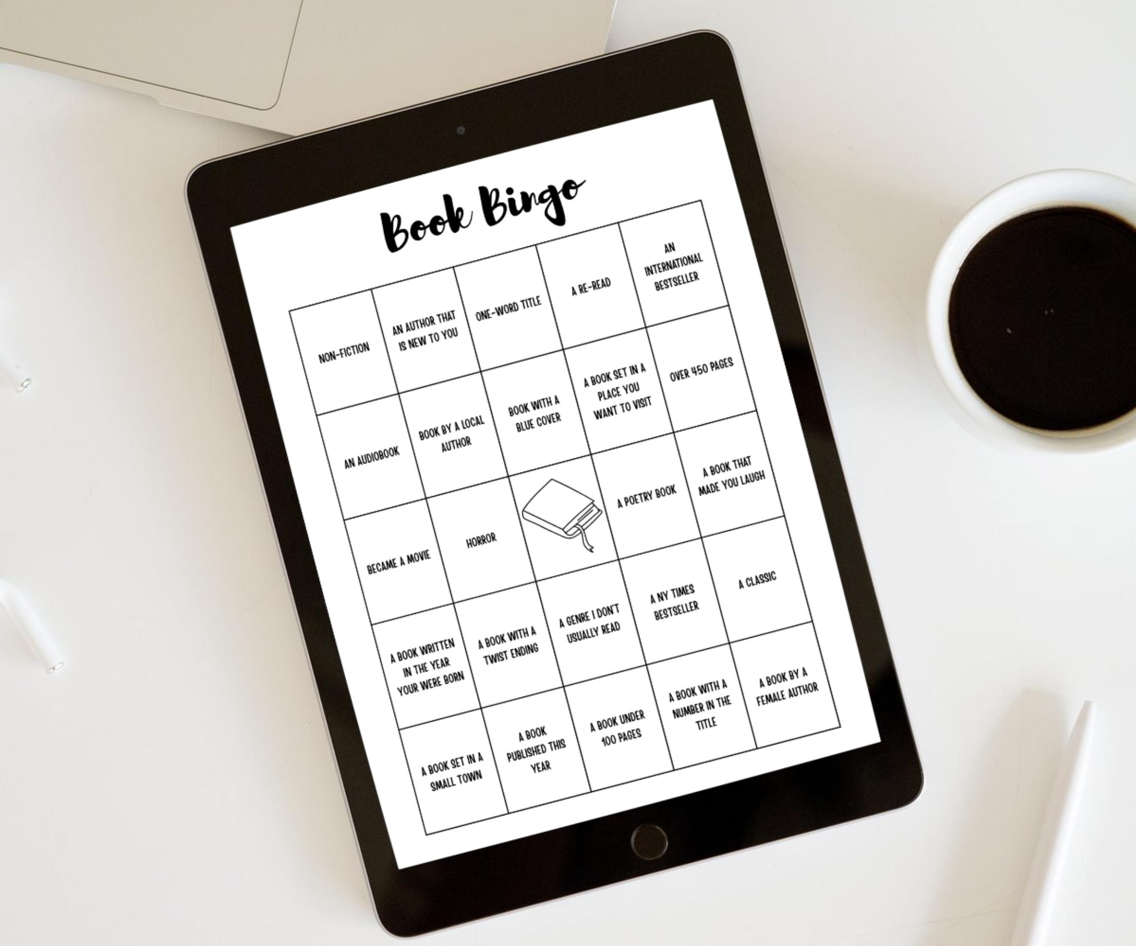 Book Bingo Printable Journal Page - Reading Challenge & Reading Tracker ...