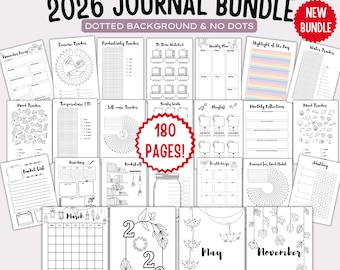 Paquete de agenda 2026: páginas imprimibles, paquete C, páginas de planificación digital, planificadores diarios, semanales y mensuales, agenda 2026, agenda Bullet Journal