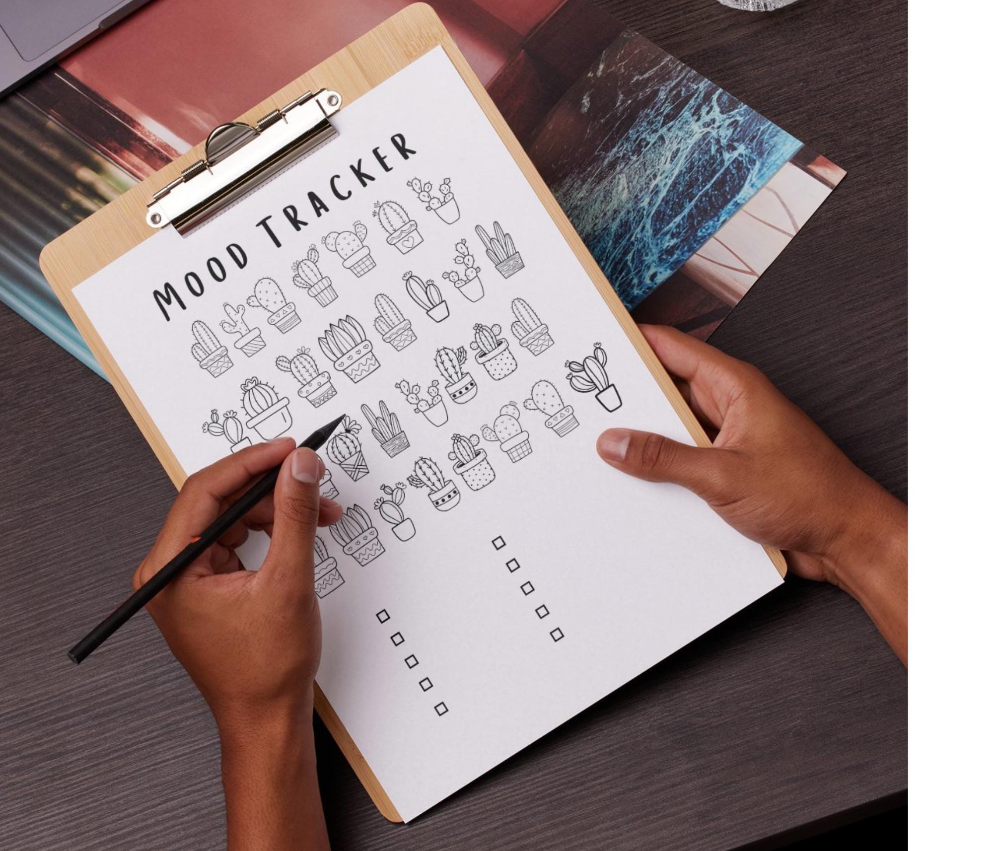 Cactus Mood Tracker - PRINTABLE Bullet Journal Tracker, Monthly Mood  Tracker, Cactus Plant Theme, Digital Planner Page, A5 planner page, PDF