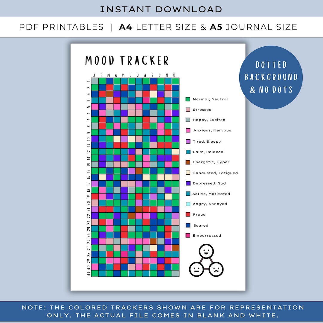 Mood Tracker - PRINTABLE Journal Page, Feelings Tracker, Daily Mood ...