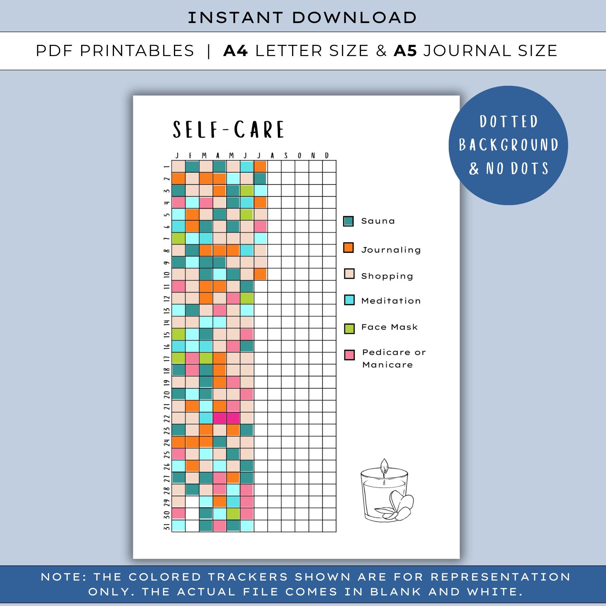 Self Care Tracker - PRINTABLE Journal Page, Self Care Planner, Habit ...