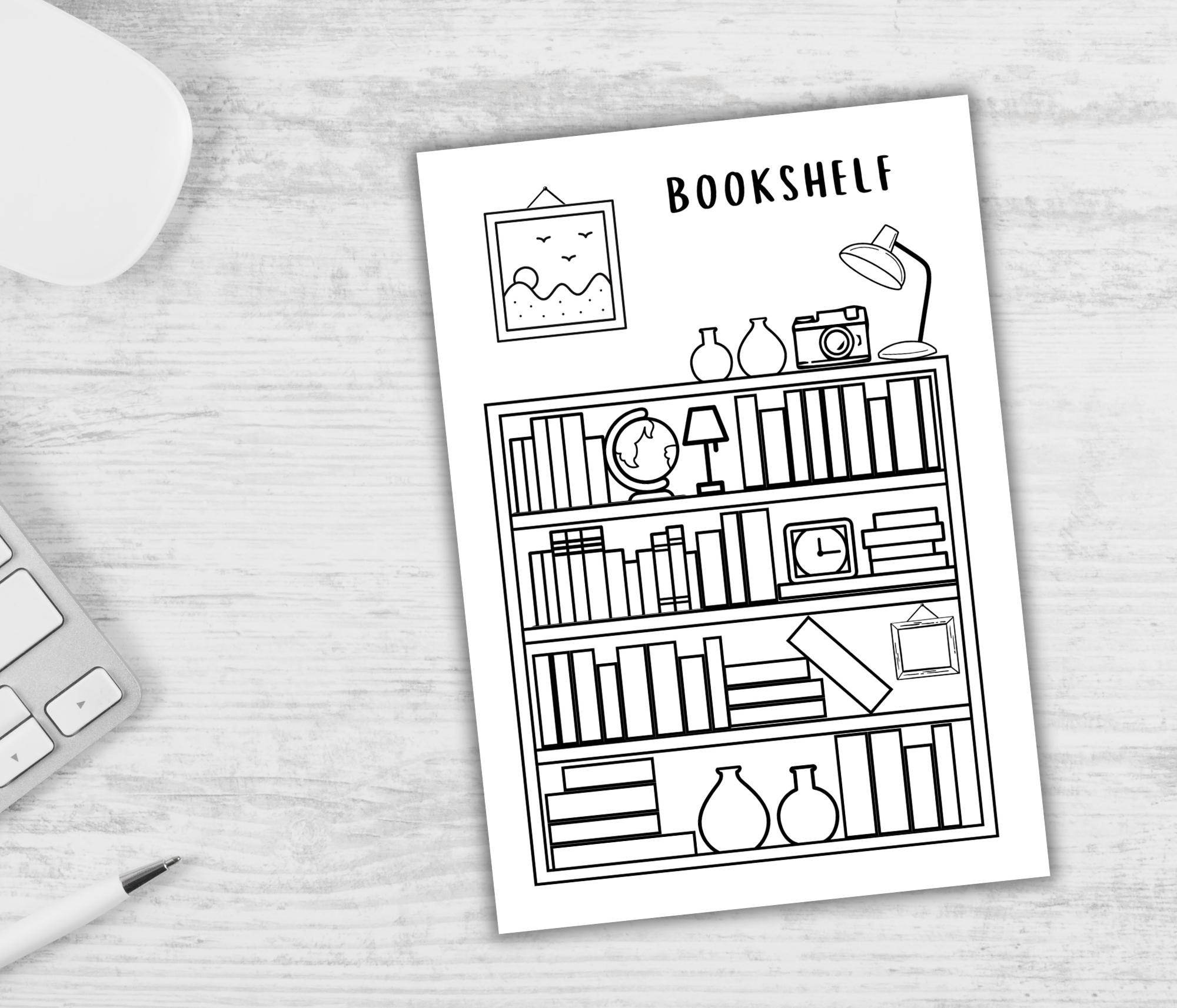 Bookshelf Reading Tracker - PRINTABLE Journal Page, Reading Log, Book ...