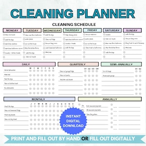 Printable Cleaning Schedule: Family Chore Chart & ADHD Planner (PDF)