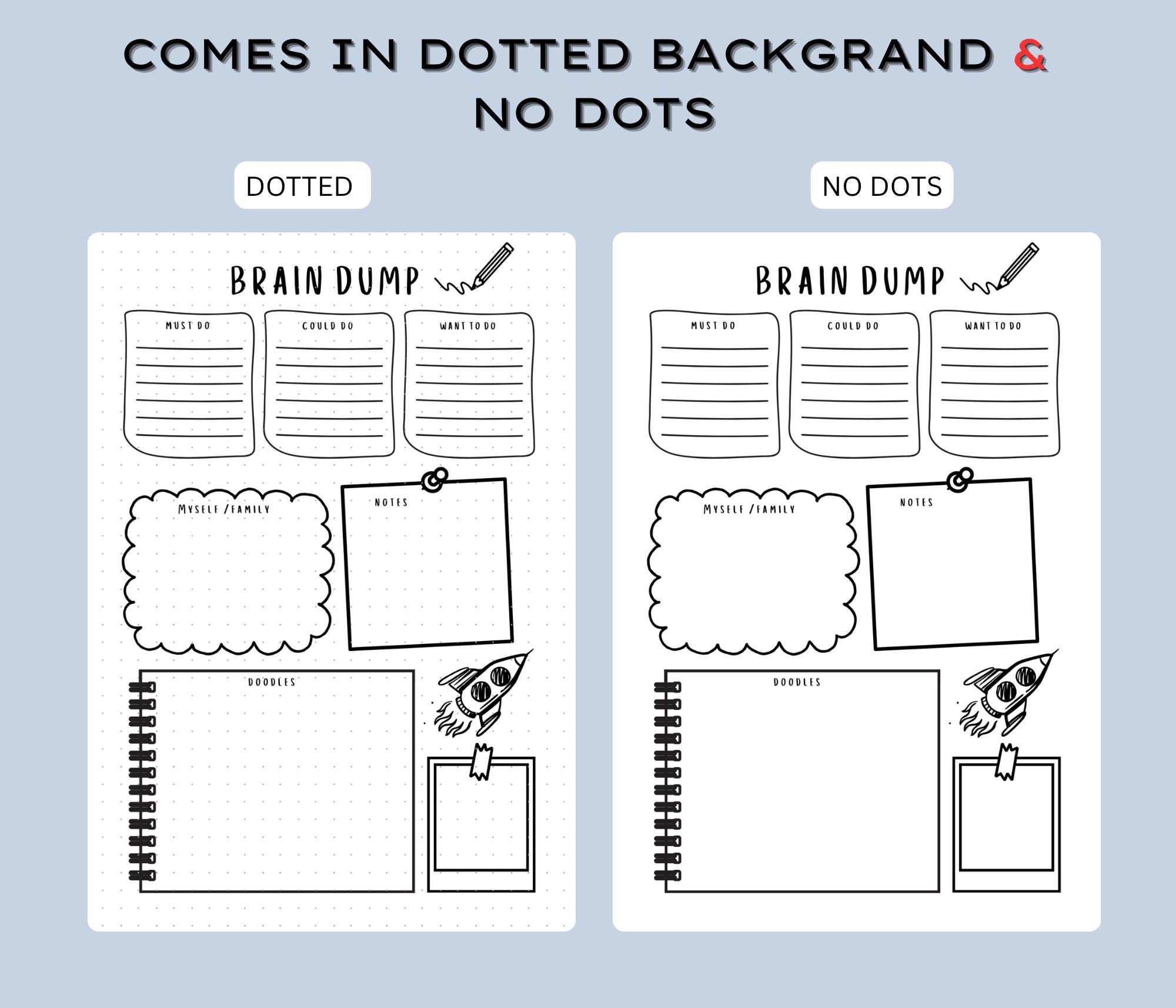 Brain Dump - PRINTABLE Journal Page, Planner Insert, ADHD Planner ...