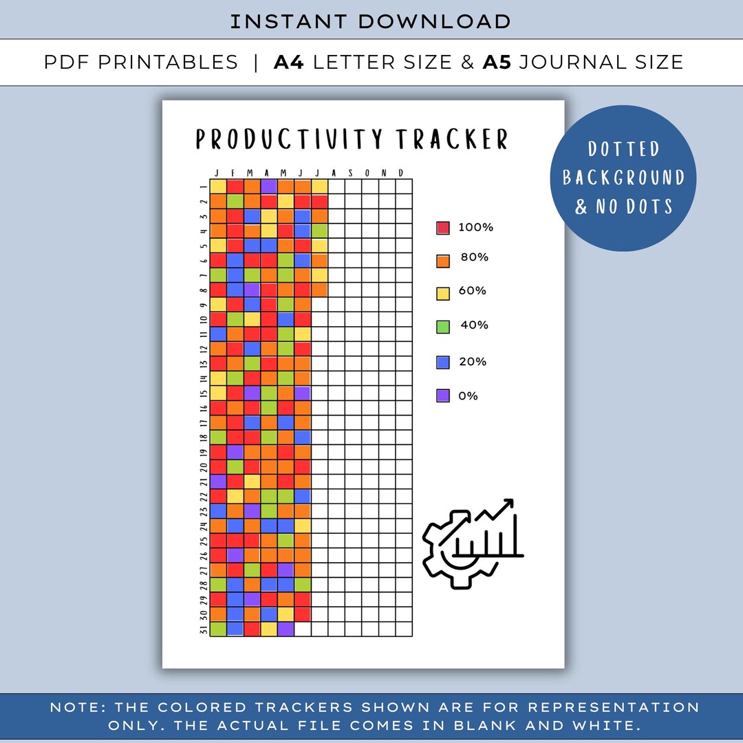 Productivity Tracker - PRINTABLE Journal Page, Goal Tracker ...