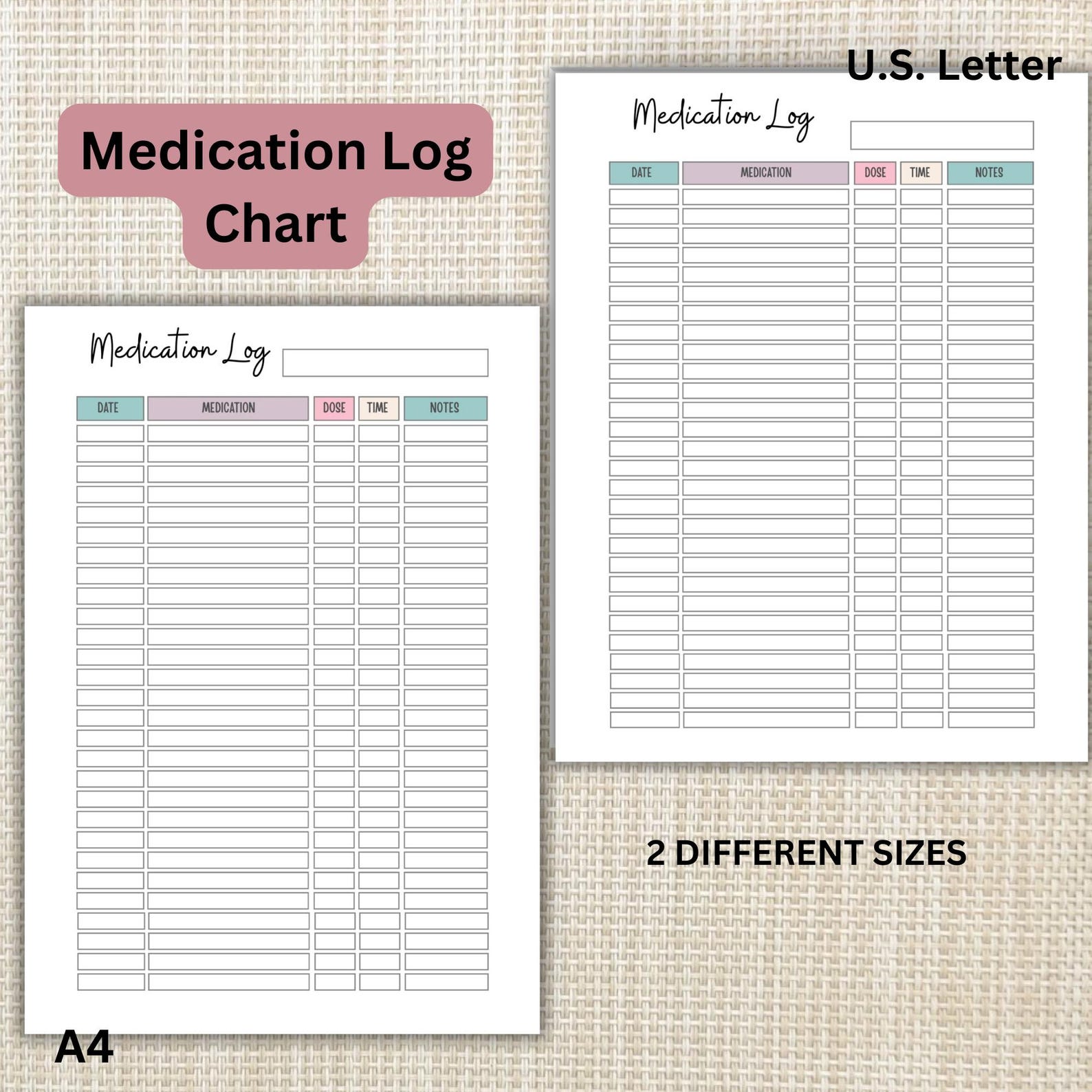 Daily Medication Tracker, Medication Log, Printable Medicine Log for ...