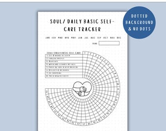 Self Care Tracker Wheel, PRINTABLE Journal Page, Planner Page, Monthly Tracker, Track Self Care, Habit Tracker, Planner Page, Bullet Journal