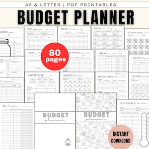 Budget Planner Printable Bundle: Finance Tracker, A4 A5 Letter (PDF Download)