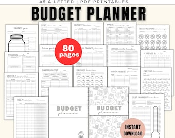 Budget Planner Printable Bundle: Finance Tracker, A4 A5 Letter (PDF Download)