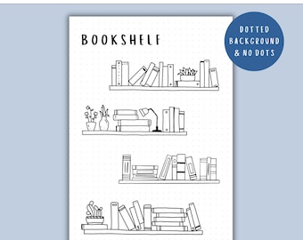 Reading Tracker - PRINTABLE Journal Page, Bookshelf Reading Log, Book Journal Page, Reading Tracker, Daily Habit Tracker, Book Tracker, PDF