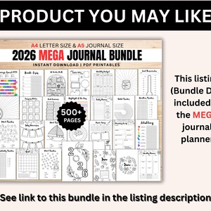 2026 Journal Bundle D - Planner Printable, Premade Bullet Journal Pages, Yearly Monthly Tracker, Habit Mood Tracker, Bujo Pages, Journal Kit image 10