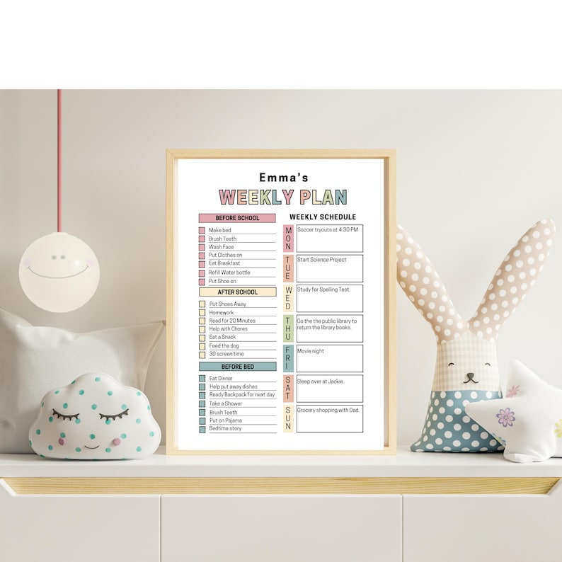 Editable Weekly Chore Chart Kids Teens Tweens Pre-teens Daily and ...