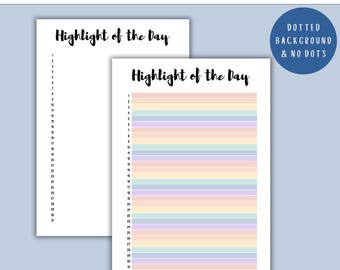Highlight des Tages - DRUCKBARE Journal Seite - Memory Tracker, Bullet Journal, Highlight Tracker, Monatliche Tracker, Planer Seite, Bujo