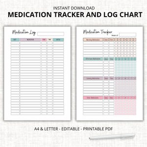 Registro giornaliero dei farmaci, Registro dei farmaci, Registro stampabile per infermieri, Foglio dei farmaci, Elenco dei farmaci, Registro delle assunzioni dei farmaci, PDF