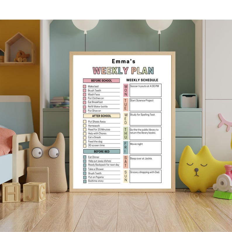 Editable Weekly Chore Chart Kids Teens Tweens Pre-teens Daily and ...