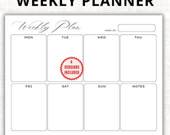 Minimalistischer Wochenplaner (Digitaler Download)